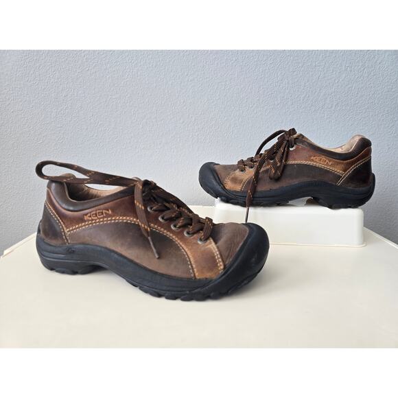 NOT FOR SALE KEEN Women’s 6.5 Brown Leather Trail Shoes Hiking Outdoor Comfort - Picture 2 of 8